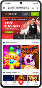 BetOnline Casino Mobile App Phone