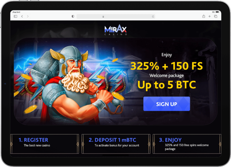 Mirax Casino Online iPad
