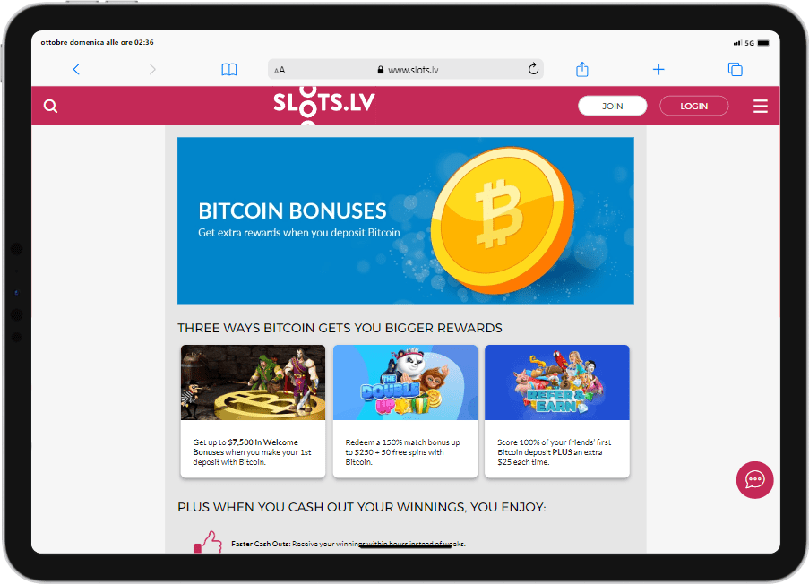 slots.lv bitcoin welcome bonus mobile