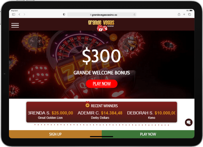 Grande Vegas Casino Online iPad